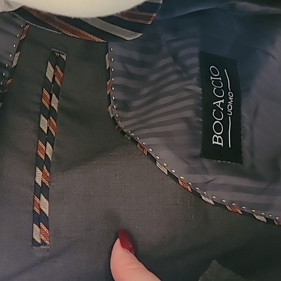 Dark Grey Men's Size 40S Jacket Blazer Bocaccio Uomo - Picture 6 of 10